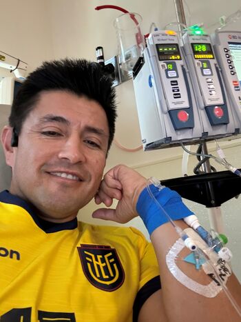 Jose Beltran receiving infusion at Moffitt