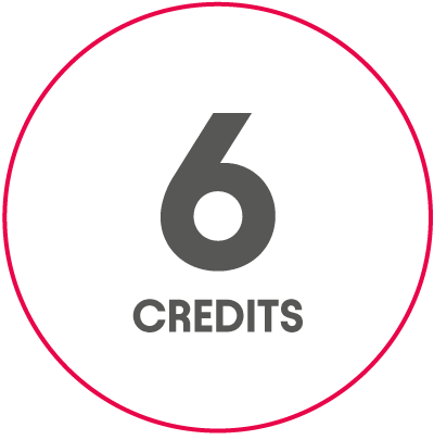 Icon showing the number 6 and the word CREDITS inside a red-bordered circle.