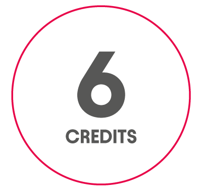 Icon showing the number 6 and the word CREDITS inside a red-bordered circle.