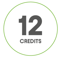 Icon showing the number 12 and the word CREDITS inside a green-bordered circle.