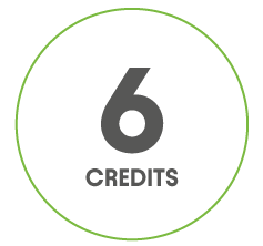 Icon showing the number 6 and the word CREDITS inside a light green-bordered circle.