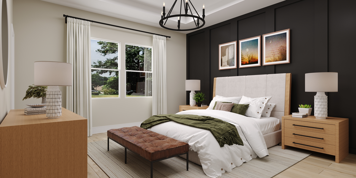 primary bedroom with a large bed and nightstands