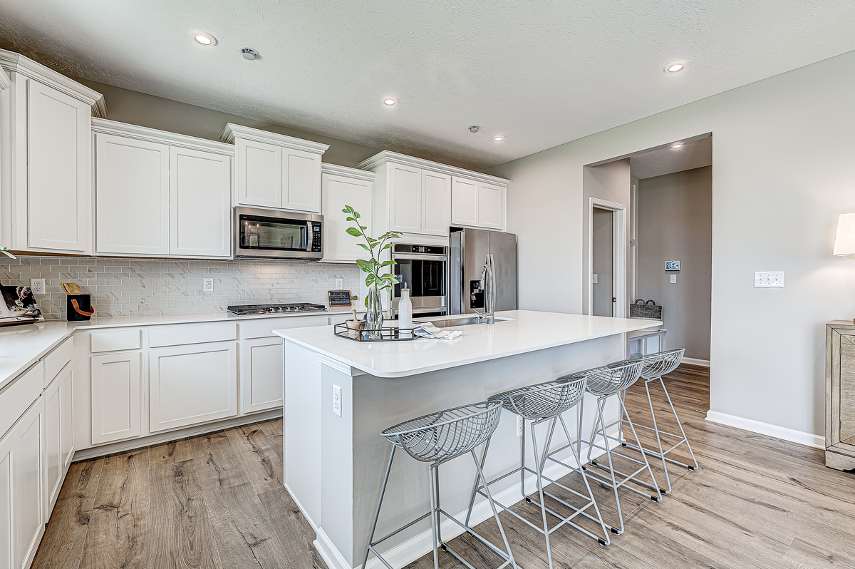 open-concept kitchen with spacious island 