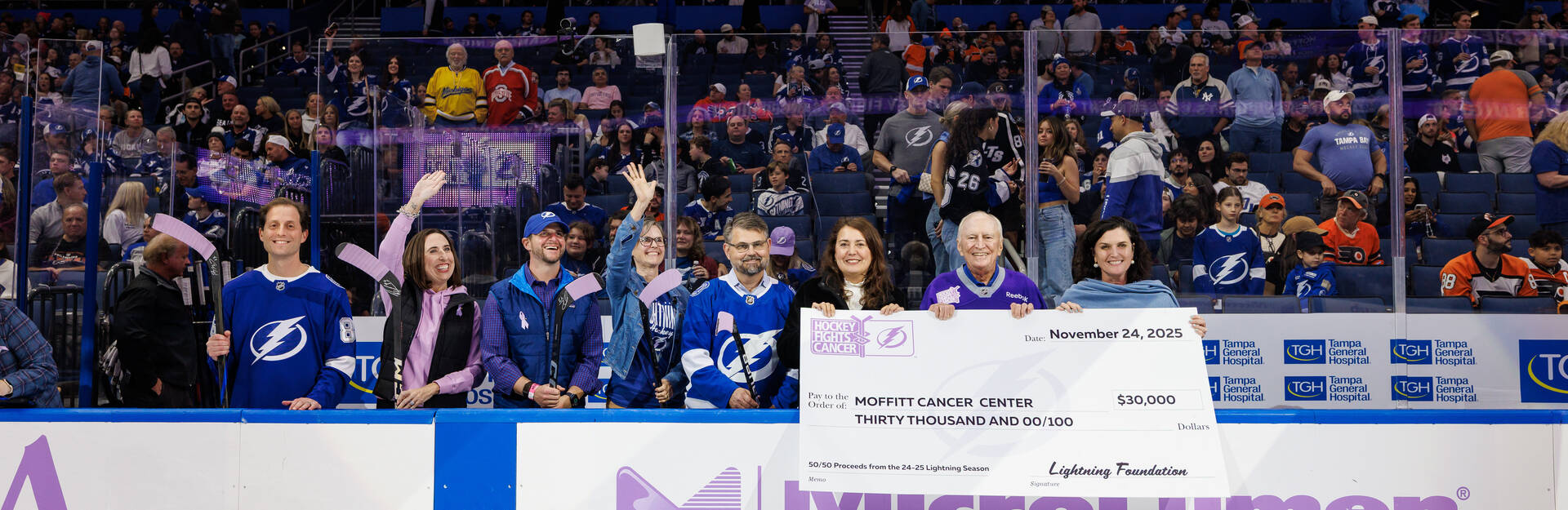 Tampa Bay Lightning donation check
