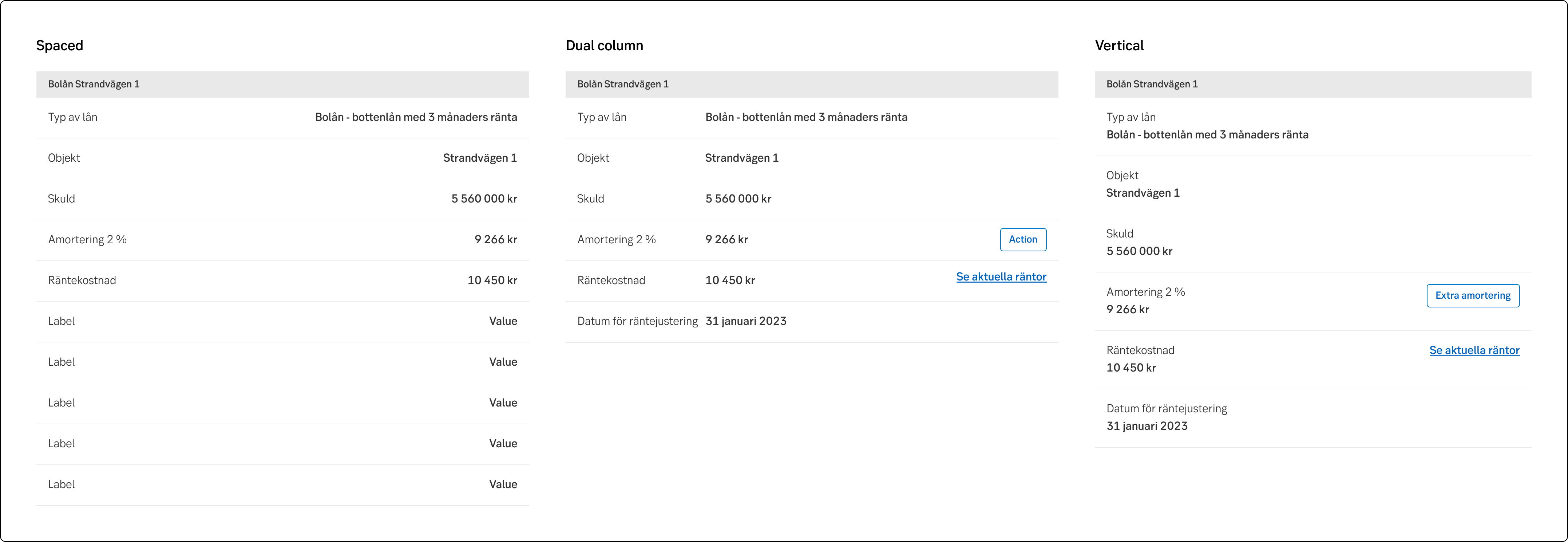 List versions in light mode