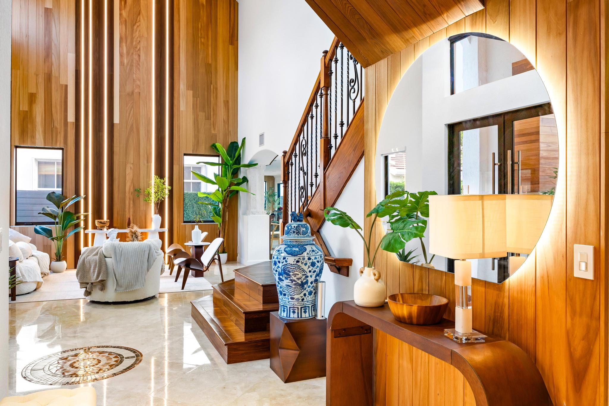 Interior wood accent wall