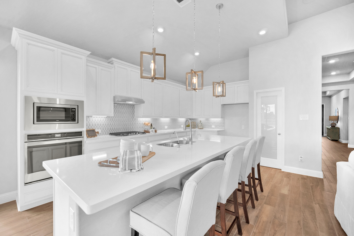 kitchen with 42" cabinets and stone countertops