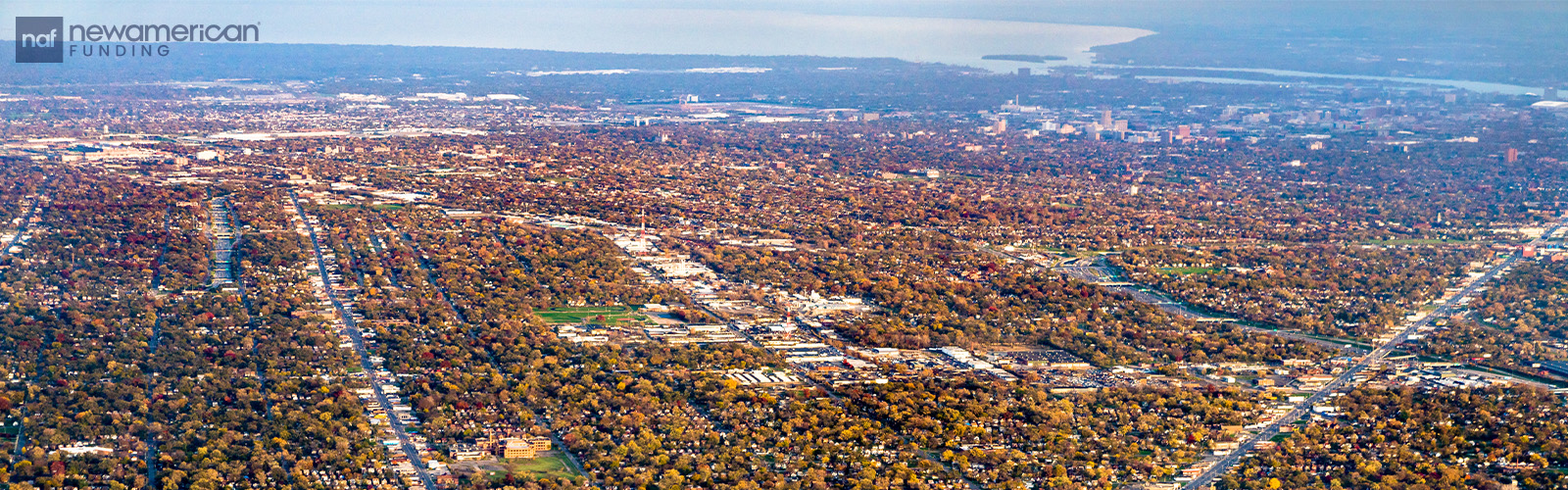 Aerial view of Michigan neighborhood