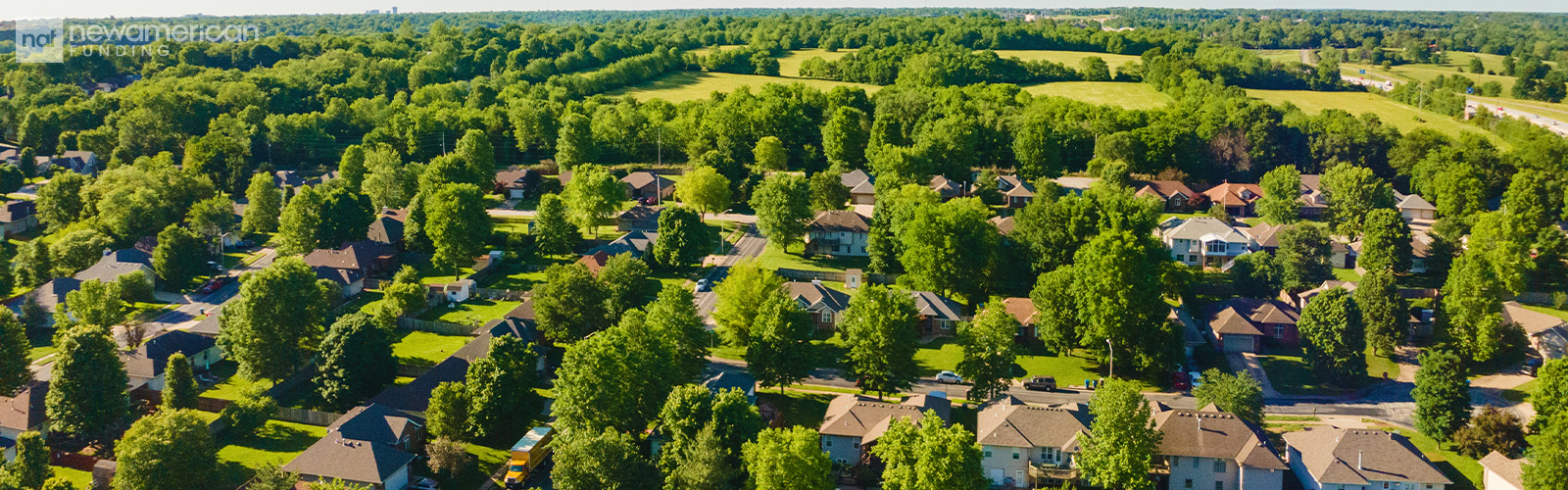 Aerial view of Missouri neighborhood