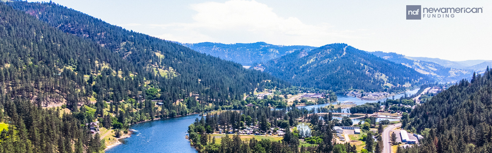 Aerial view of Montana neighborhood