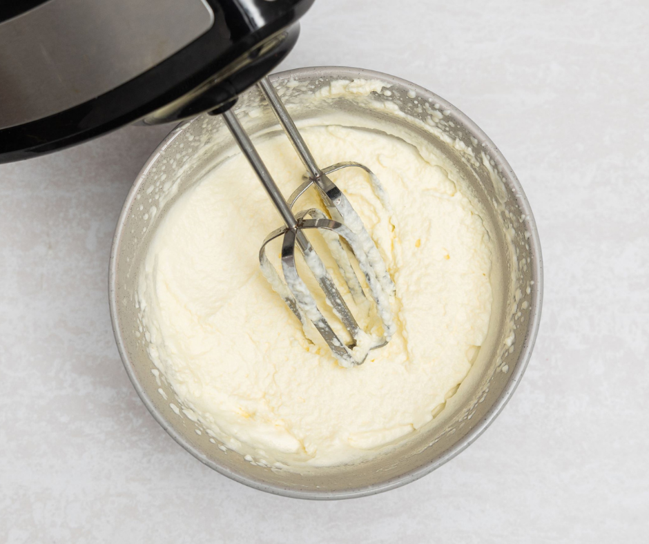 Mothers Day Recipe, Pink Lemonade Scones, Step 9 whip thickened cream and icing sugar until forms stiff peaks.
