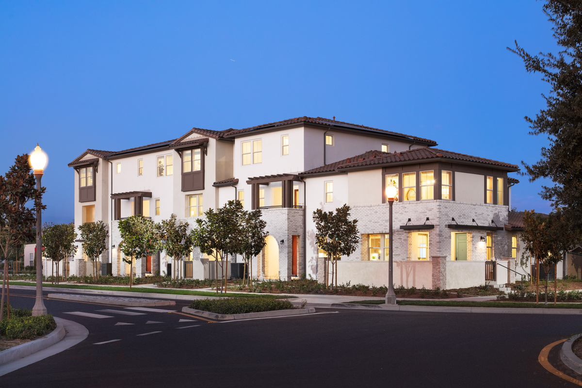 exterior of townhomes with spanish style design