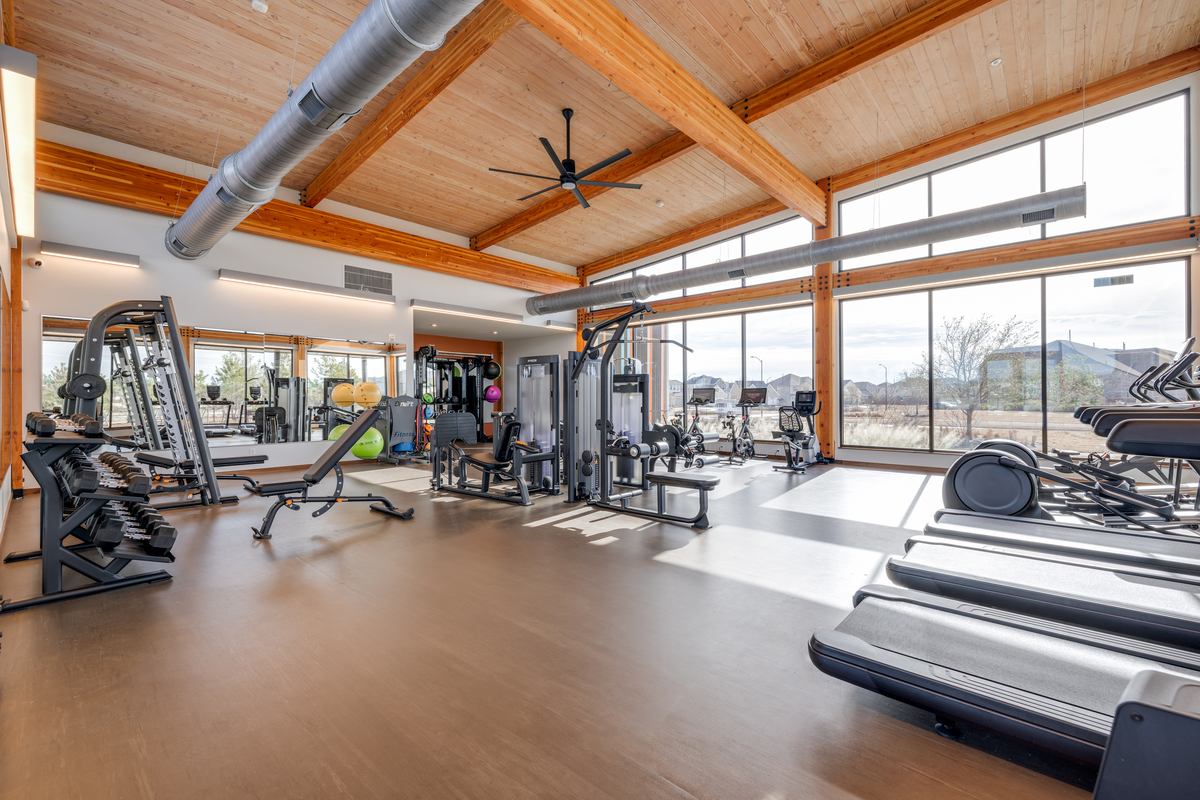 fitness center with a variety of equipment