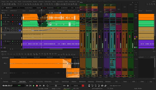 PYRAMIX 15 Timeline FadeEditor