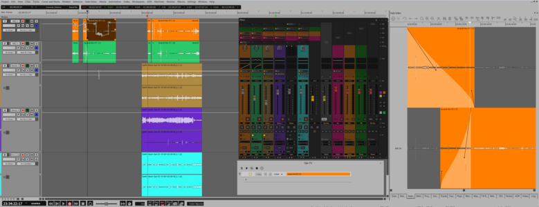 PYRAMIX 15 Timeline FadeEditor In Light Grey Skin