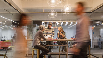 Long exposure of people in a meeting room