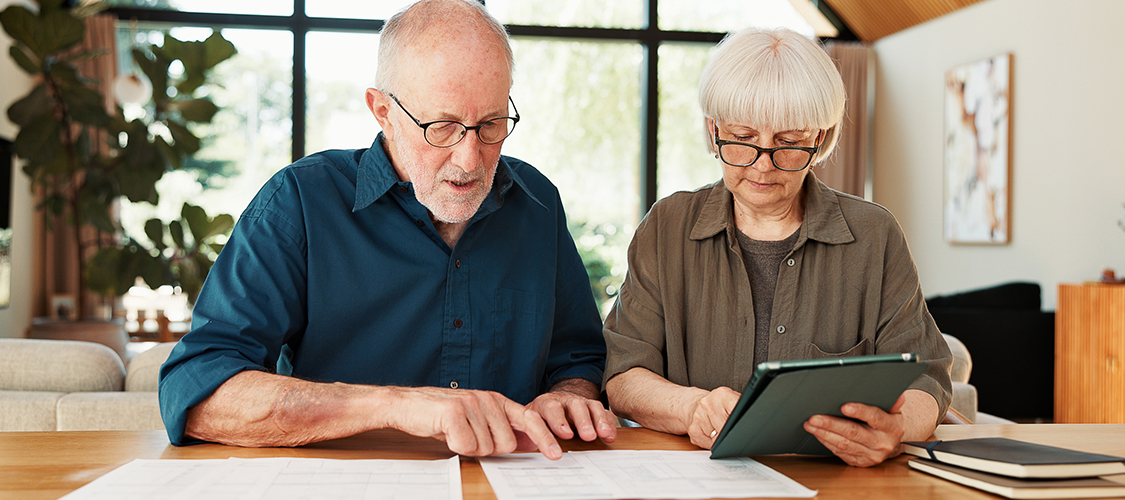 An older couple looking for a home