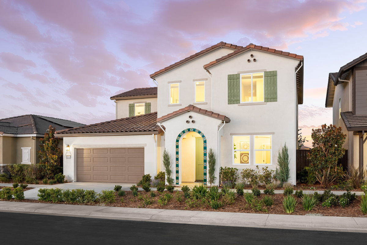 exterior of two-story spanish style home