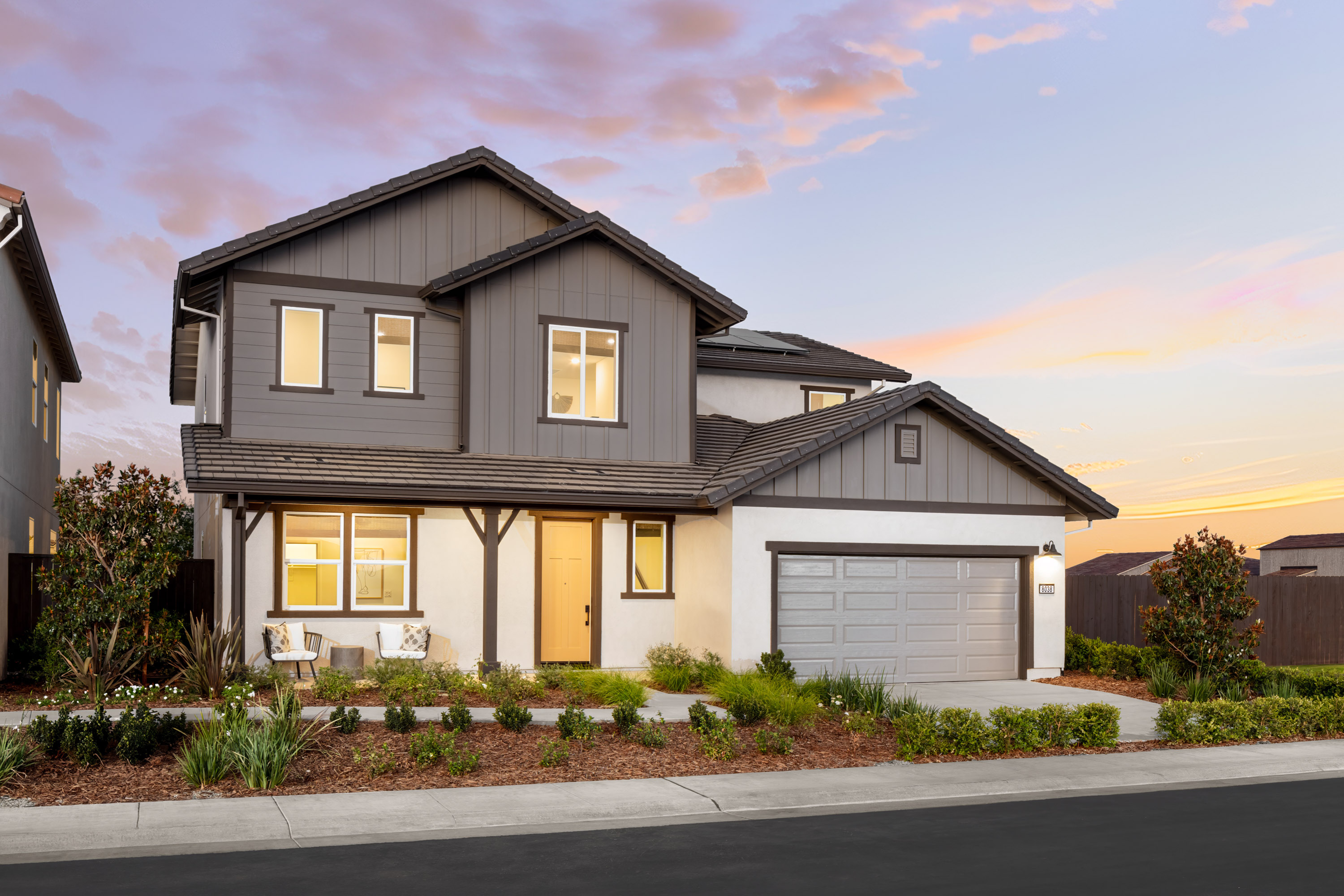 front exterior of farmhouse style two-story home