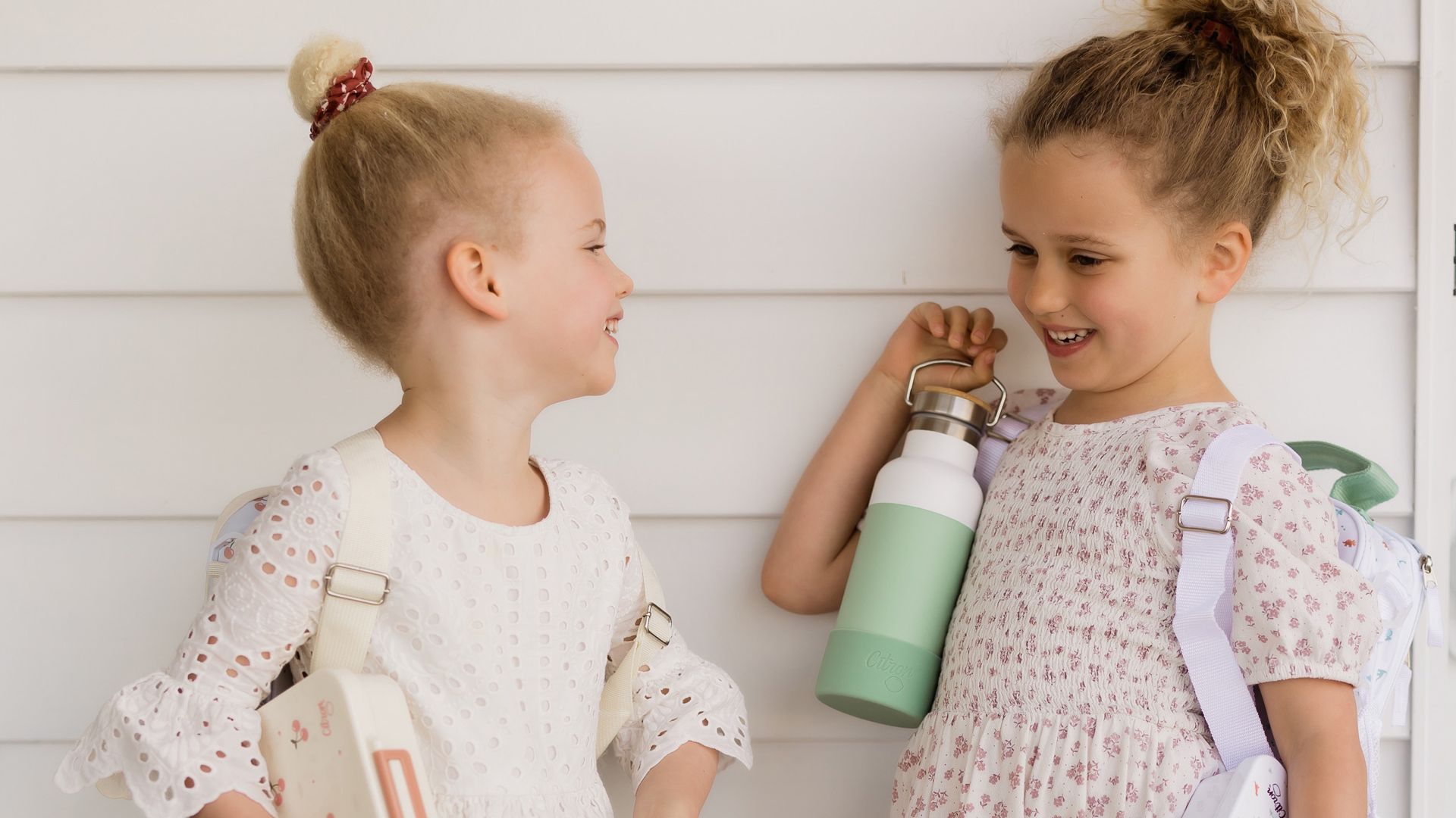 2 girls ready for school
