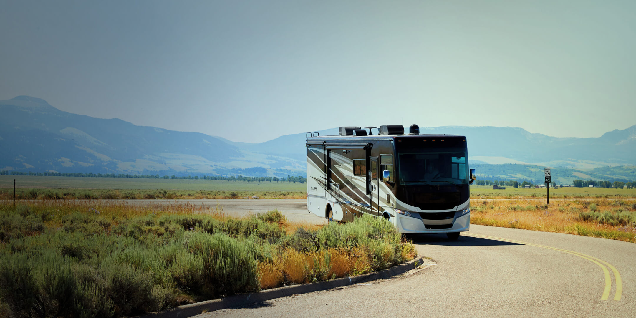 An RV driving cross country