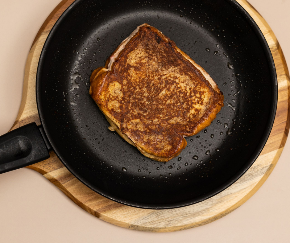 Mothers Day Recipe, Strawberry French Toast Step 6 add coated sandwich to frying pan and cook for 3-5 mins