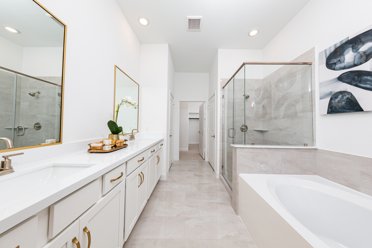 primary bathroom with soaker tub