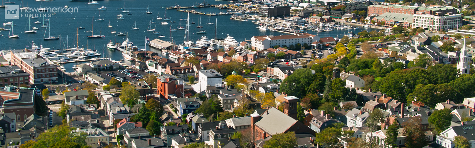 Aerial view of Rhode Island neighborhood