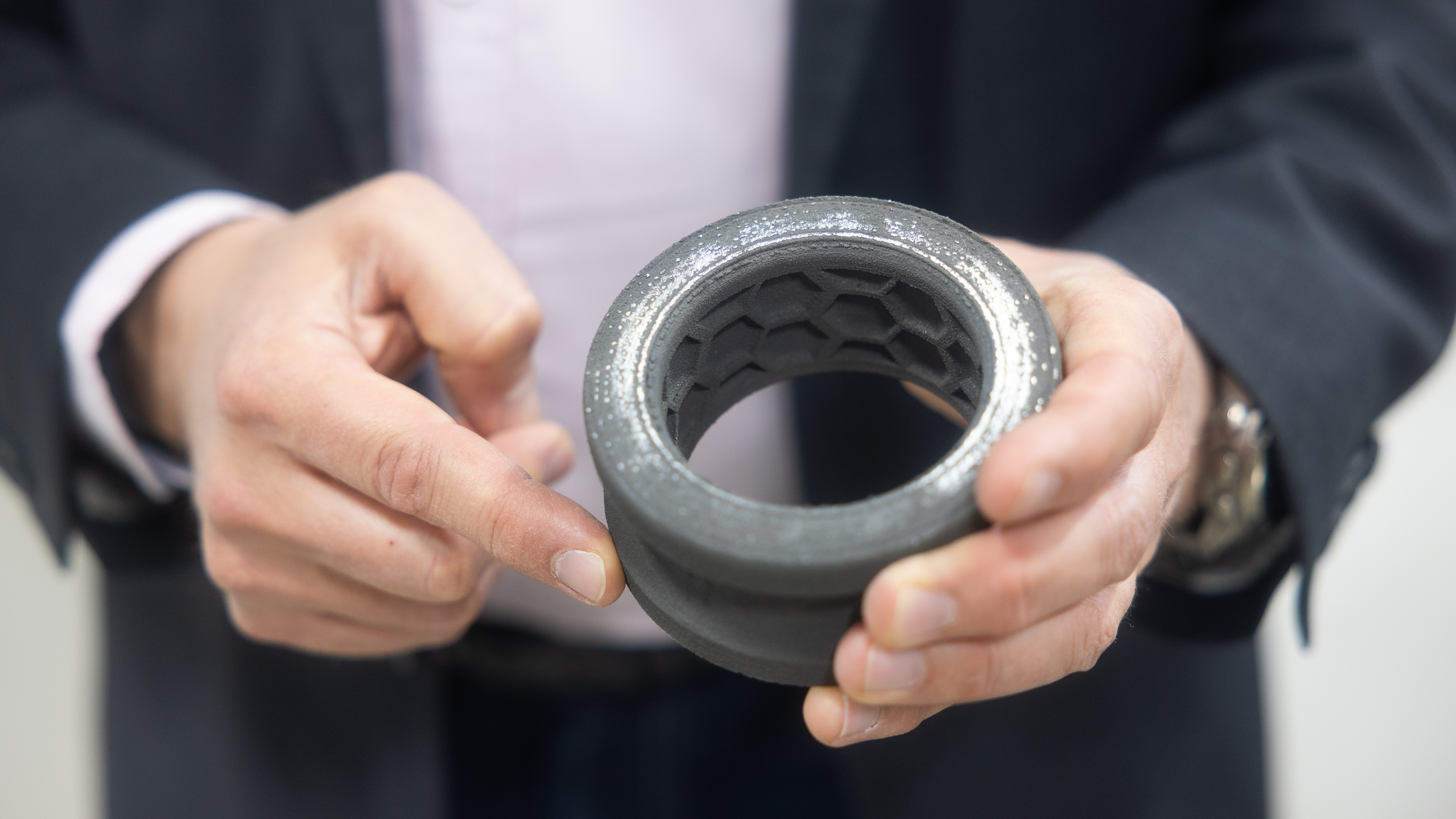 Insidan av en 3D-printad metallring