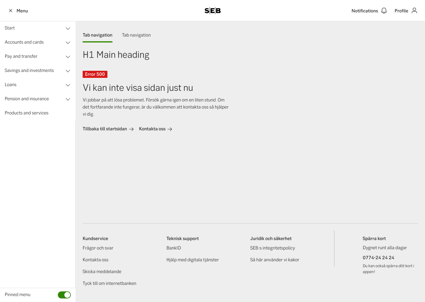 Error 500 in Swedish