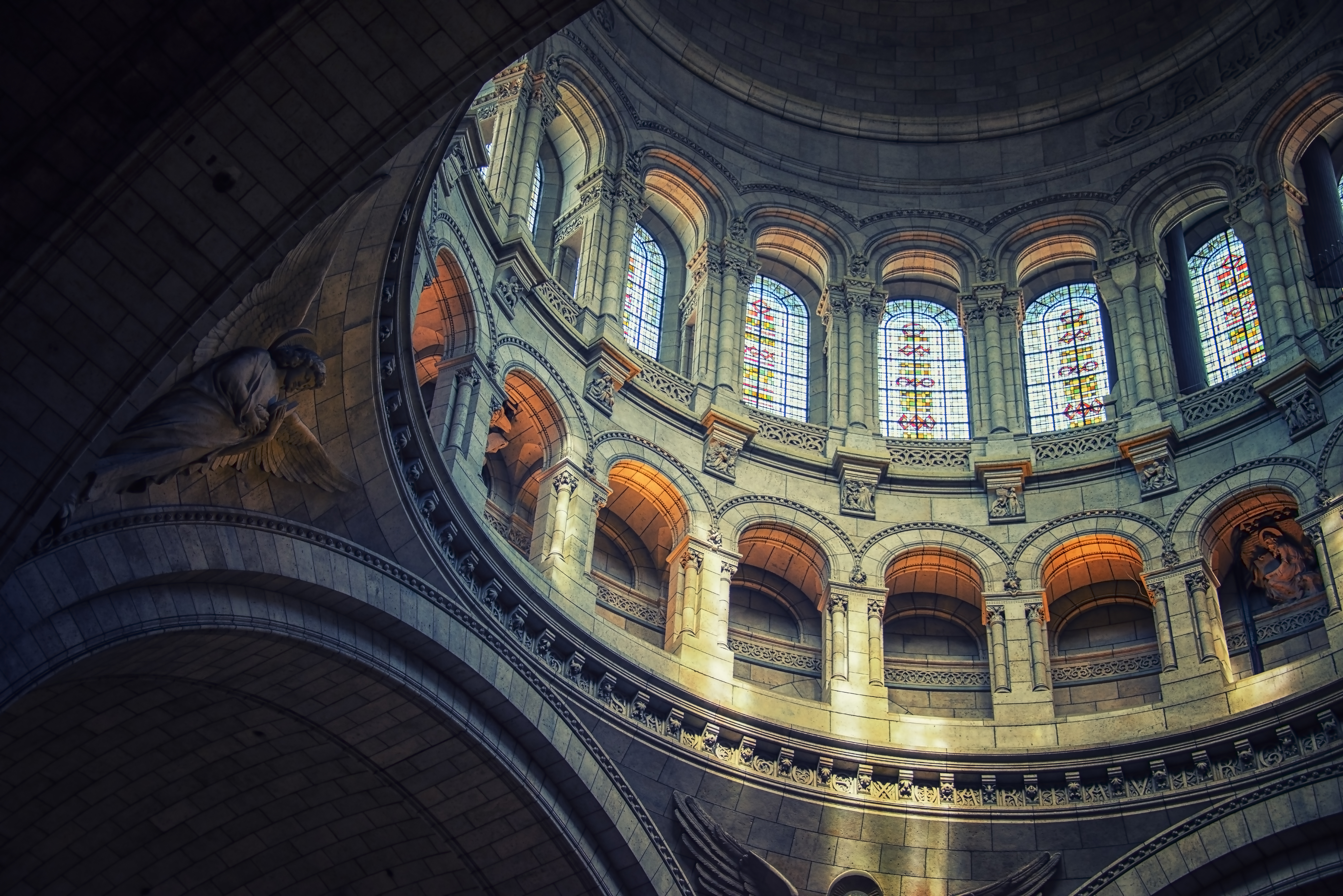 Inside the Sacre-Coeur basilica in Paris