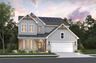 front of 2-story home with 2-car garage and solar panels