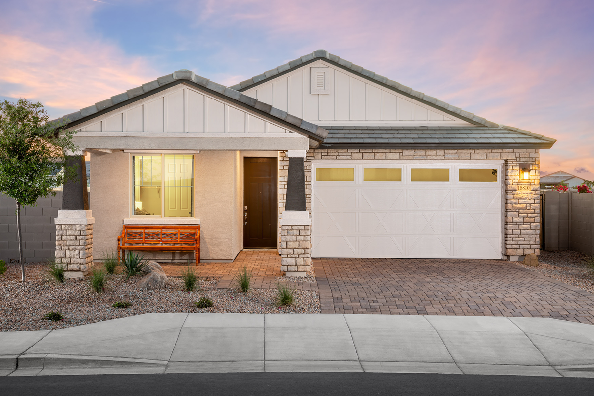 single-story home with desert landscaping