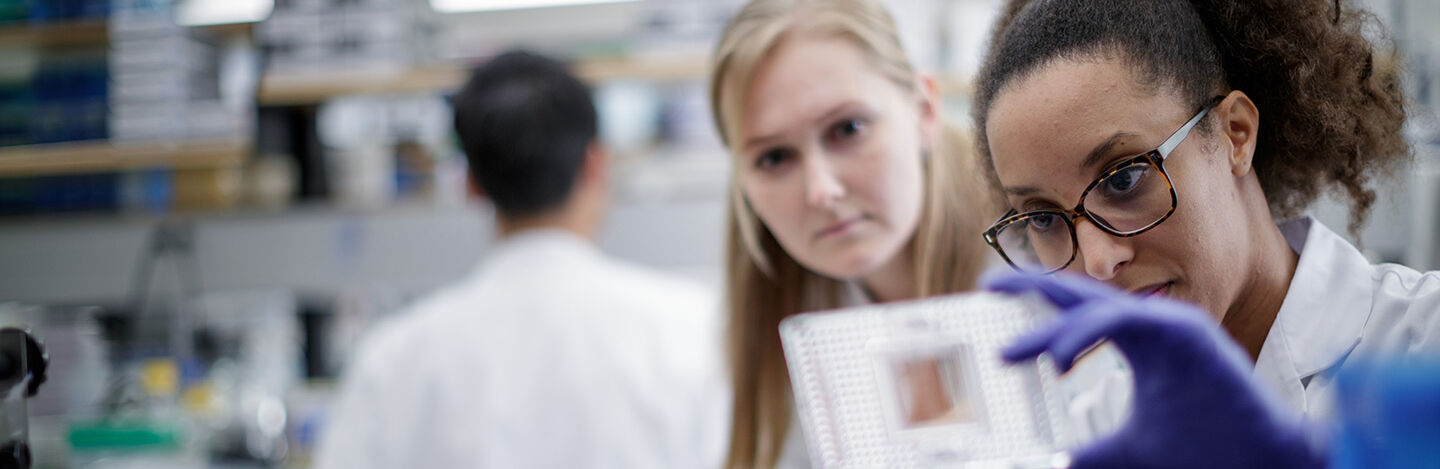 image of Inna Smalley and another researcher in a lab