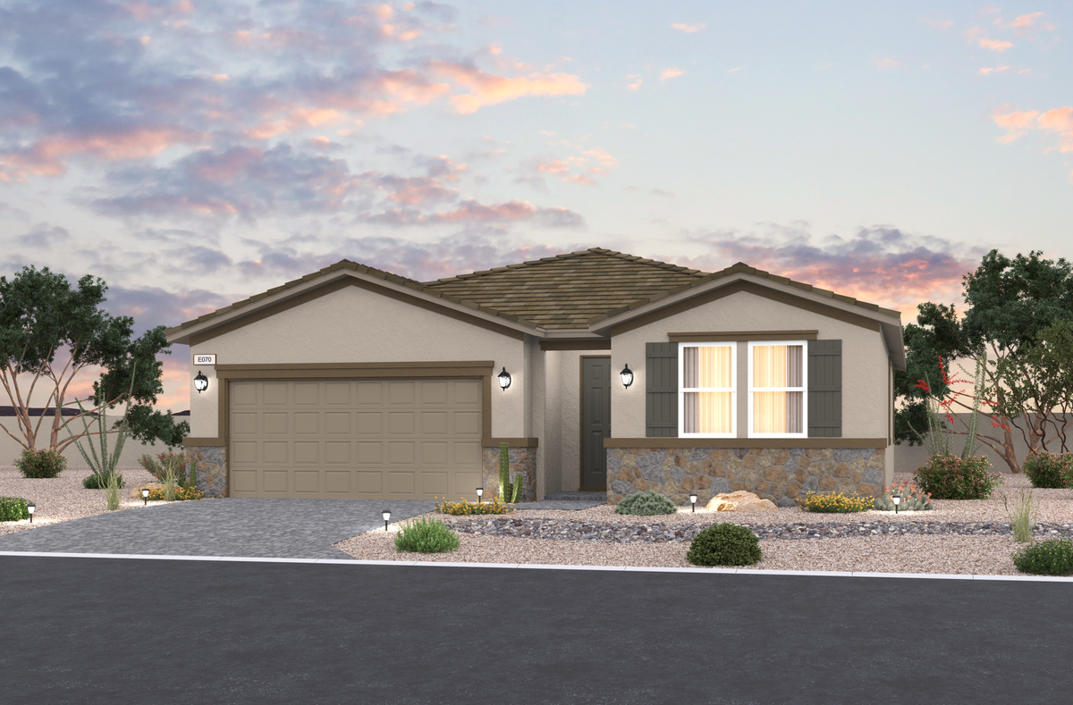 exterior with large window and desert landscaping