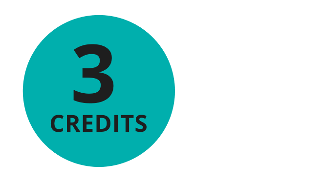  A simple graphic featuring the large black number 3 and the word CREDITS stacked below it, all contained within a solid teal-colored circle. The rest of the background is white.