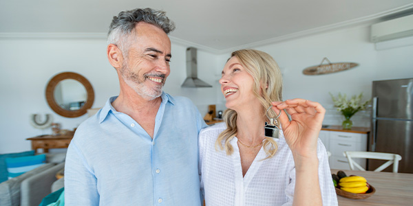 Older couple in their new home
