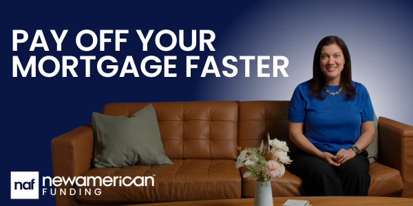 New American Funding Editorial Director Clare Trapasso sits on a couch.