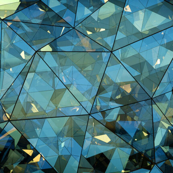 Triangular glass abstract shapes