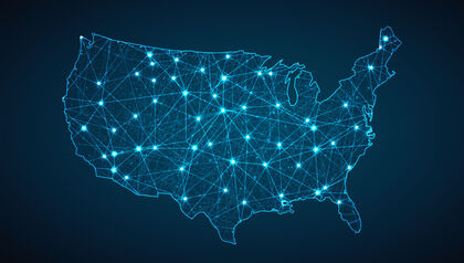 USA United States of America map geometric mesh polygonal light