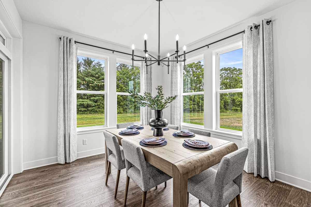 breakfast area with hardwood floors 
