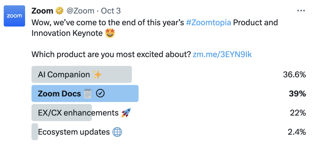 Zoom LinkedIn Poll