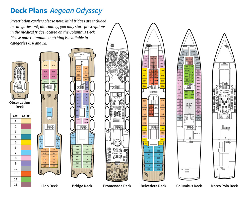 Aegean Odyssey Deck Plans