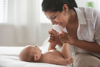 Baby with mother