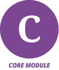 Icon of a white letter C in a purple circle, with the text