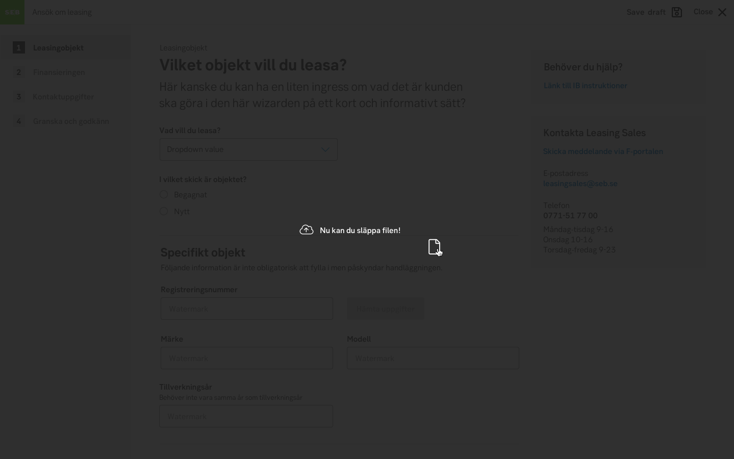 Drag and drop example with take over