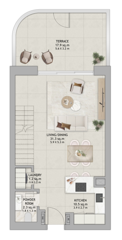 Fahid Beach Residences Fahid beach residence town house 1 bedroom typeFA floor plan