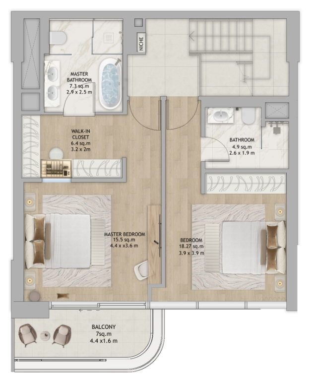Fahid Beach Residences Fahid beach residence town house 2 bedroom typeAA floor plan