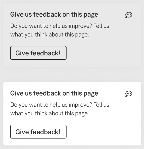 Component: Feedback card