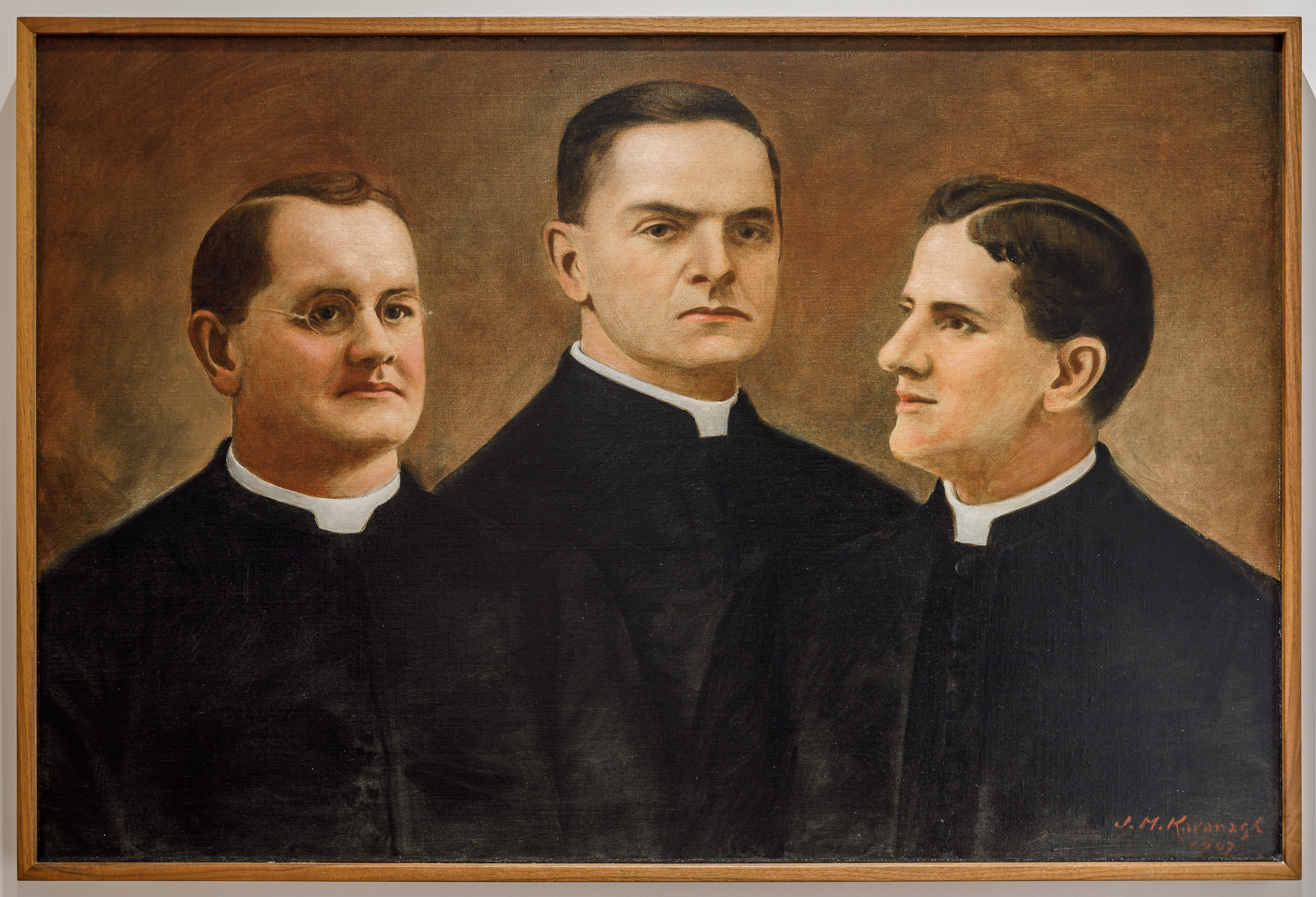 Portrait of the three McGivney priest-brothers: Michael is featured in the center, flanked on the left, by Patrick and on the right, by John. 